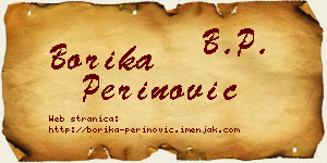 Borika Perinović vizit kartica
